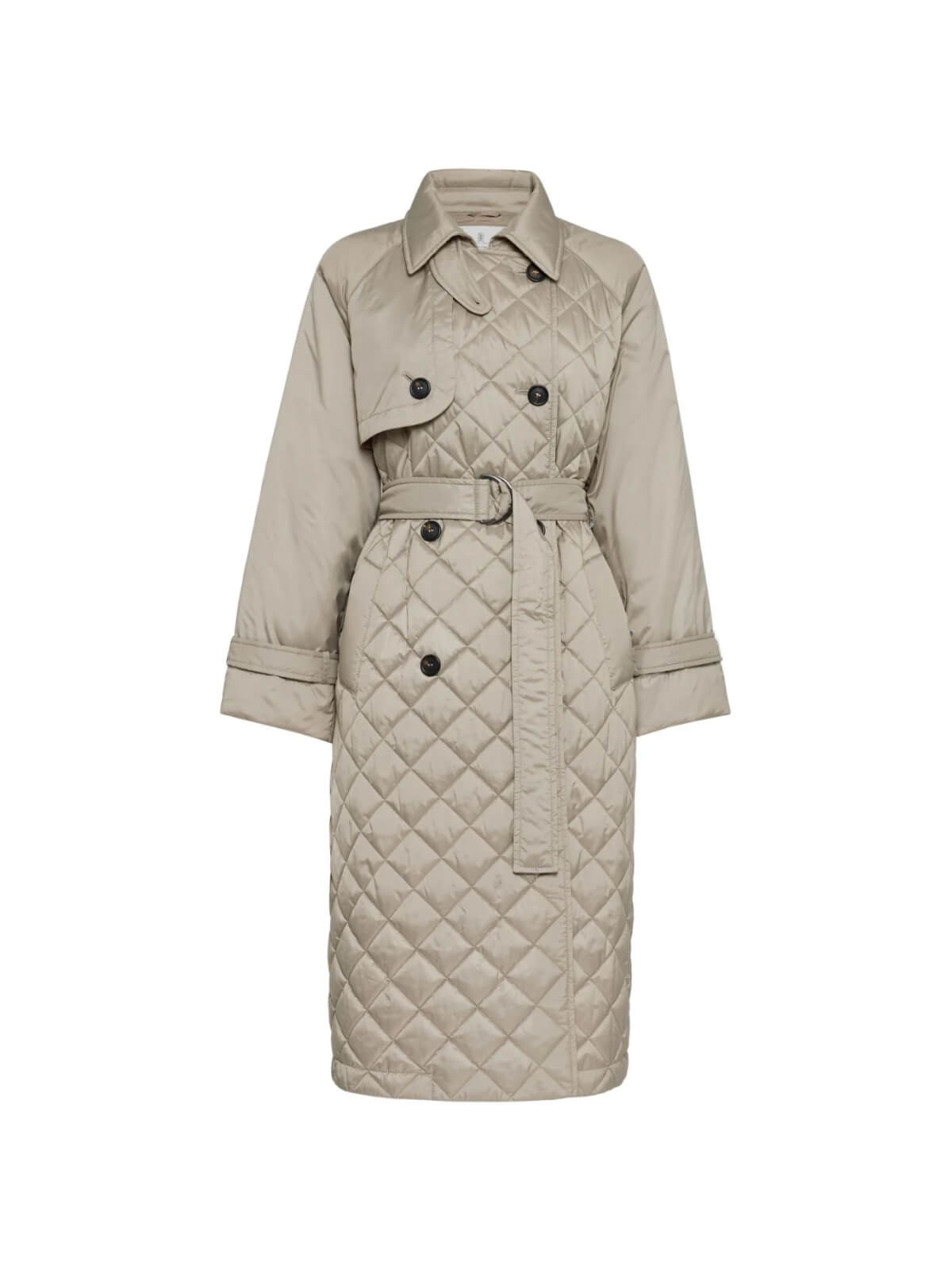 Belted Quilted Trench Coat - Görsel 2