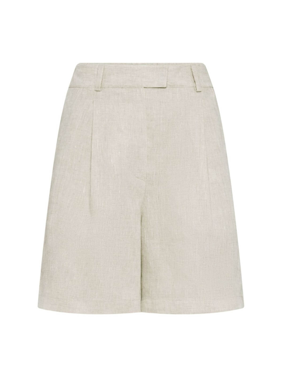 High-Waisted Linen Shorts - Görsel 2